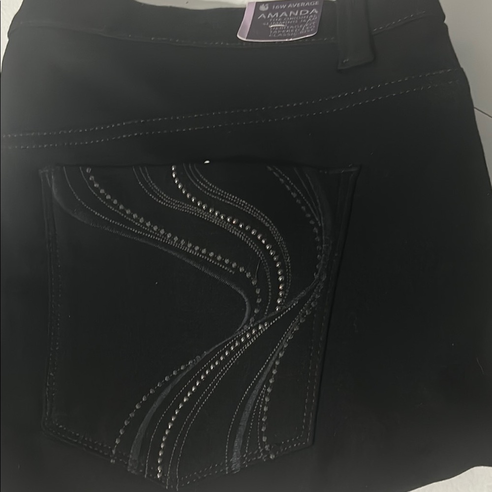 Gloria Vanderbilt Black Straight Leg Pants